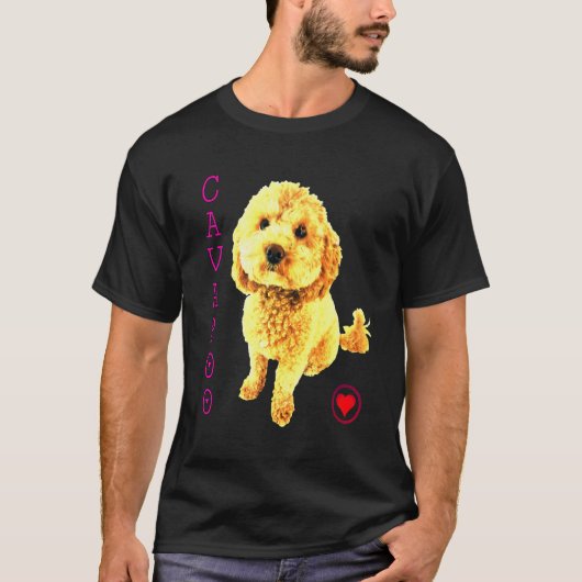 Cavapoo Puppy Dog Podle Cross Noodle Super Cute B T-shirt (Voorkant)