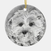 Cavapoo puppy. keramisch ornament (Voorkant)