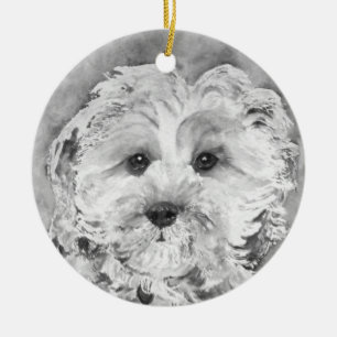 Cavapoo puppy. keramisch ornament