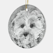 Cavapoo puppy. keramisch ornament (Links)