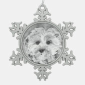 Cavapoo puppy " Ollie " . Tin Sneeuwvlok Ornament (Voorkant)