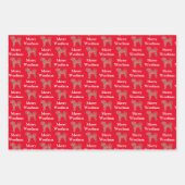 Cavapoo Schattige Hondensilhouet Rood Merry Woofma Inpakpapier Vel (Voorkant)