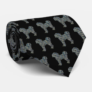 Cavapoo Silhouette Jaune & Grille Noire Cravate