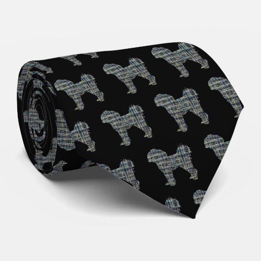 Cavapoo Silhouette Jaune & Grille Noire Cravate (Roulé)