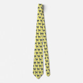 Cavapoo Silhouette Jaune & Grille Noire Cravate Ja (Devant)