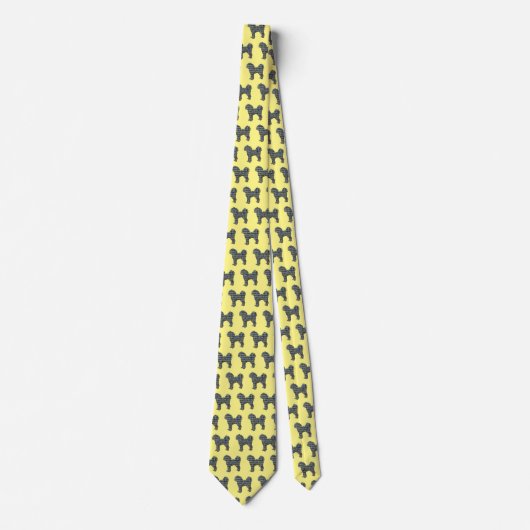 Cavapoo Silhouette Jaune & Grille Noire Cravate Ja (Devant)