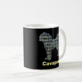 Cavapoo Yellow & Black Grid Line Koffiemok (Voorkant rechts)
