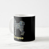 Cavapoo Yellow & Black Grid Line Koffiemok (Voorkant links)