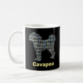 Cavapoo Yellow & Black Grid Line Koffiemok (Links)