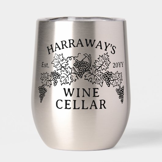 Cave à vin Maison Vignoble Raisins Feuilles Nom su (Arrière)