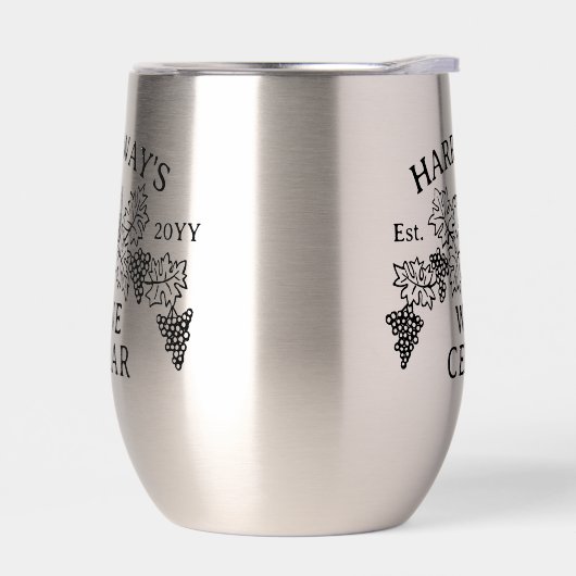 Cave à vin Maison Vignoble Raisins Feuilles Nom su (Gauche)