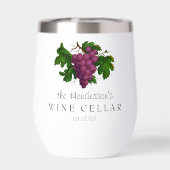 Cave à vin Nom personnalisé avec raisins (Arrière)