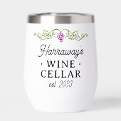 Cave à vin Raisins pourpres Nom personnalisé Date (Arrière)