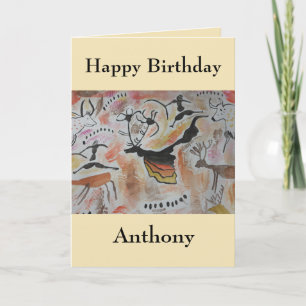 Cave Art Abstract Birthday Kaart
