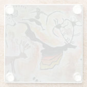 Cave Art Abstract Glazen Onderzetter (Achterkant)