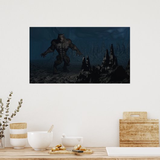 Cave Beast Poster (Keuken)