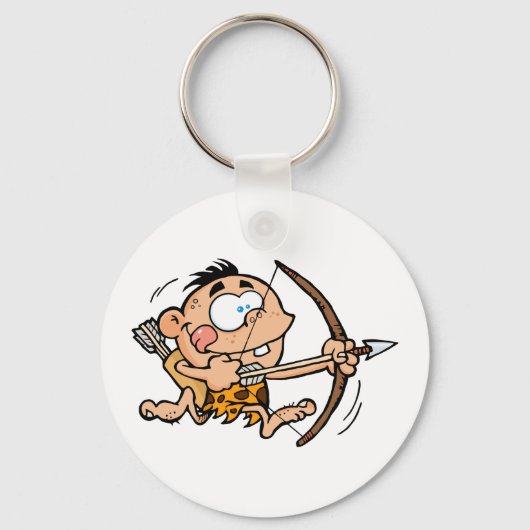 Cave Boy met buis en Pijl Sleutelhanger (Voorkant)