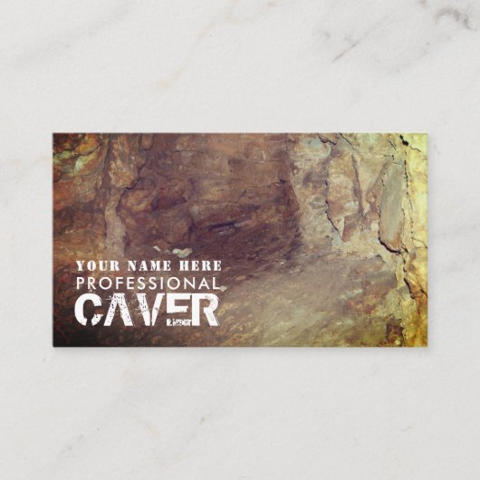 Cave, Cave Explorer, Sportsperson, Sportcoach Visitekaartje (Voorkant)