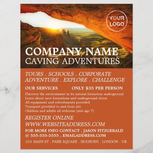 Cave, Caving Adventure Adverteren Flyer (Voorkant)