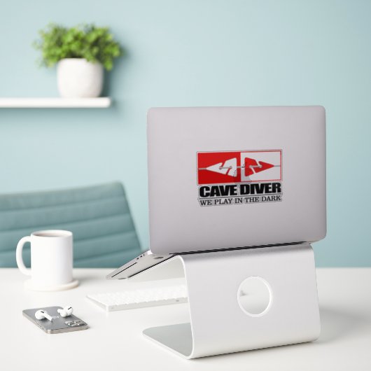 Cave Diver (LM) Sticker (Laptop op bureau)