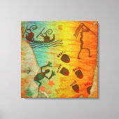 Cave Dwelling Native American DECOR Wrapped Canvas (Voorkant)