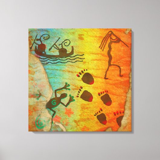 Cave Dwelling Native American DECOR Wrapped Canvas (Voorkant)