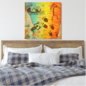 Cave Dwelling Native American DECOR Wrapped Canvas Afdruk (Insitu (Slaapkamer))
