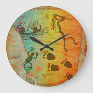 Cave Dwelling Native American Wall Clock Grote Klok