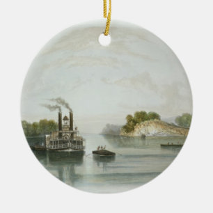 Cave-in-Rock, uitzicht op de Ohio, bord 7 van Volu Keramisch Ornament