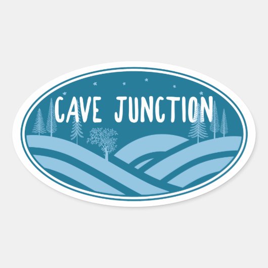 Cave Junction Oregon Outdoors Ovale Sticker (Voorkant)