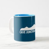 Cave Junction Oregon Tweekleurige Koffiemok (Voorkant links)