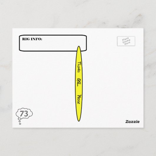 Cave Man Ham Ham Radio Carte QSL Personnaliser It! (Dos)