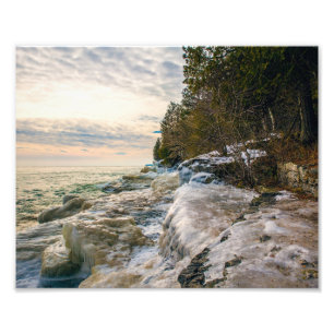 Cave Point - Icy Shores - Sunrise - Foto afdrukken Afdruk