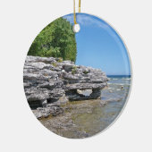 Cave Point Park Shoreline Keramisch Ornament (Links)