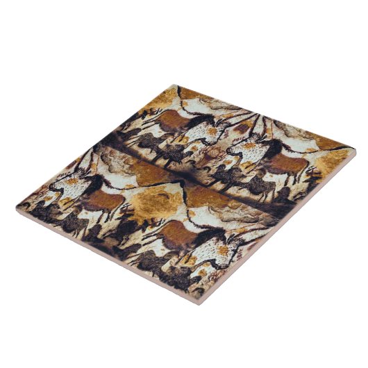 Cave Scribbles Horses Trivet Tegeltje (Zijkant)