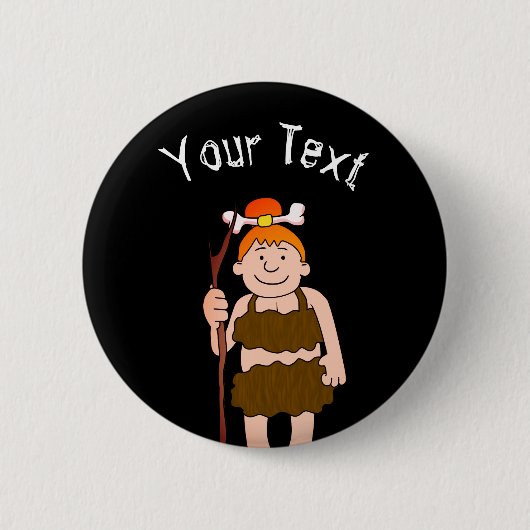 Cave Woman Ronde Button 5,7 Cm (Voorkant)