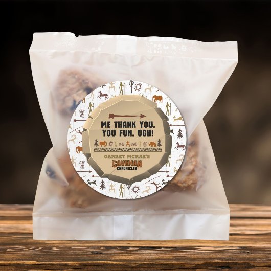 Caveman Chronicles Ronde Sticker