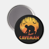 Caveman - Funny Caving Speleology Magneet (Voorkant / Achterkant)