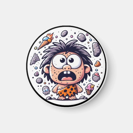 "Caveman Ice Cream Chaos" Magnet (Devant)