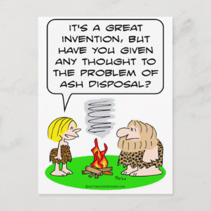 caveman invent brandbestrijding briefkaart