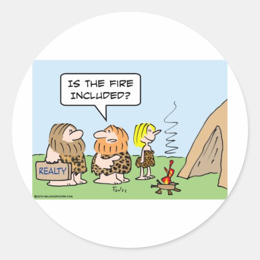 Caveman Realty Fire Inclusief Ronde Sticker (Voorkant)