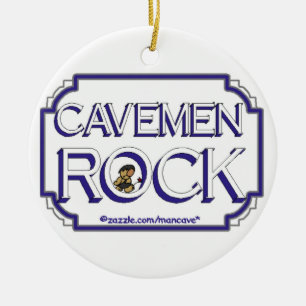 Cavemen Rock BW Keramisch Ornament
