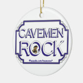 Cavemen Rock BW Keramisch Ornament (Links)
