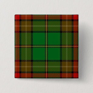 Caven County Irish Tartan Vierkante Button 5,1 Cm