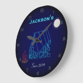 Caverne Homme pour Campers Horloge murale (Angle)