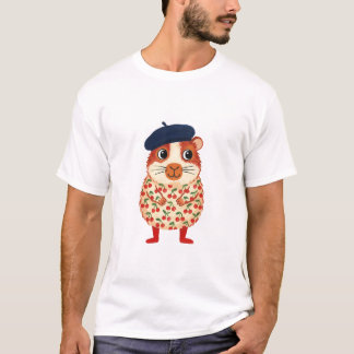 Cavia Baret T-Shirt - Mooie Folk Art Shirt