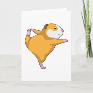 Cavia bij yogarekoefening kaart