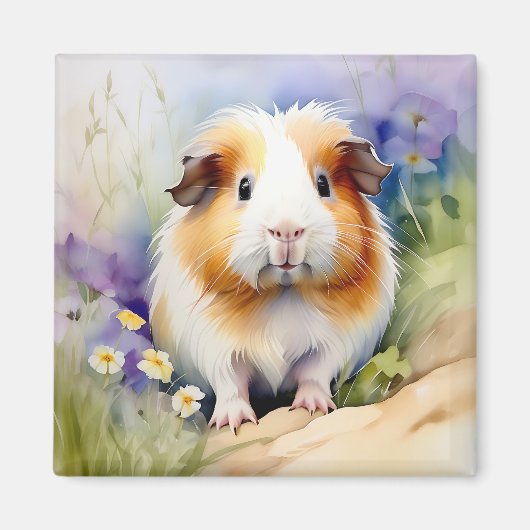 Cavia delicate Waterverf Magneet (Voorkant)