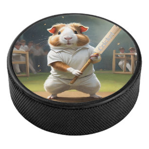 cavia die cricket speelt, hockey puck