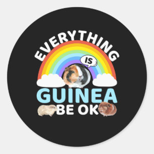 cavia-guinea komt in orde, bemoediging ronde sticker